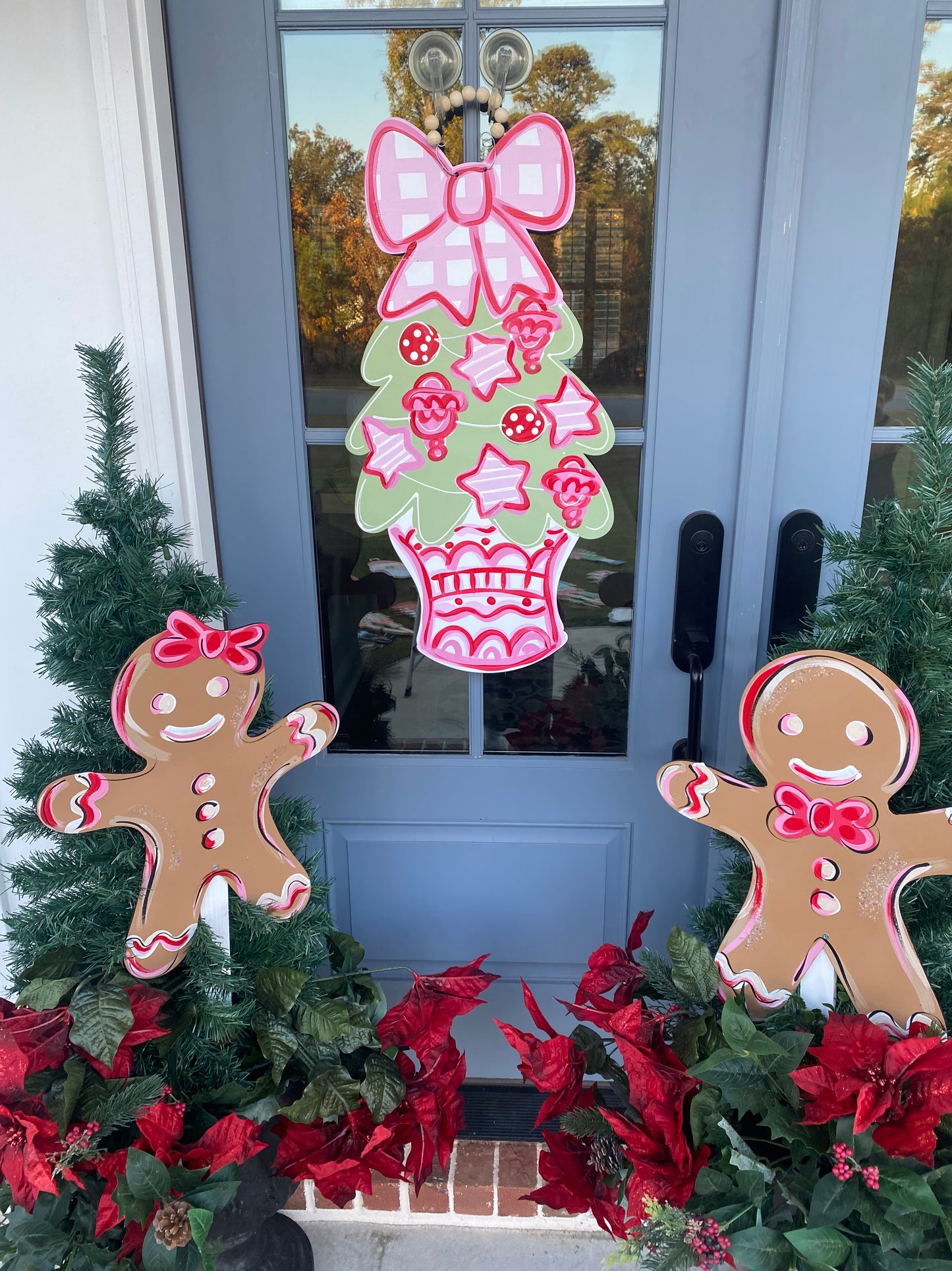 Pink plaid/ chino Christmas tree hanger