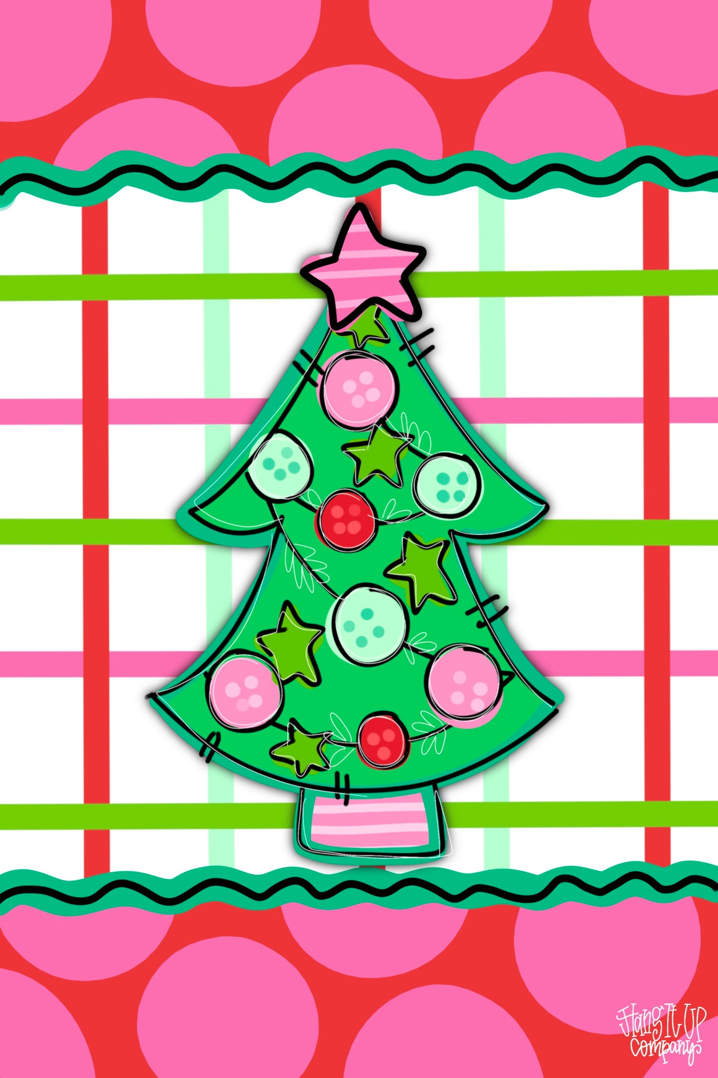 Pinkmas Garden Flag Tree