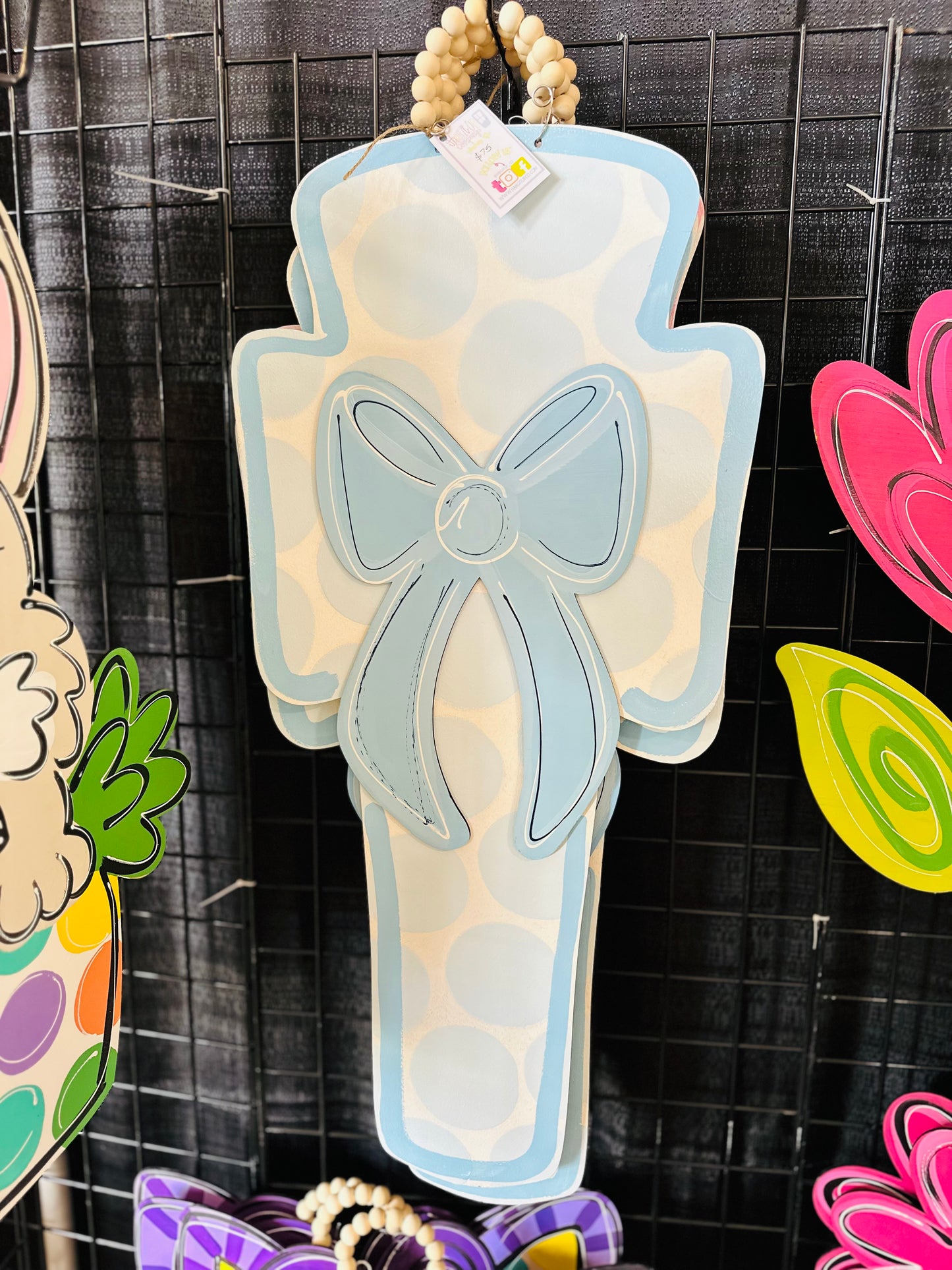 Blue Polka Dot Cross