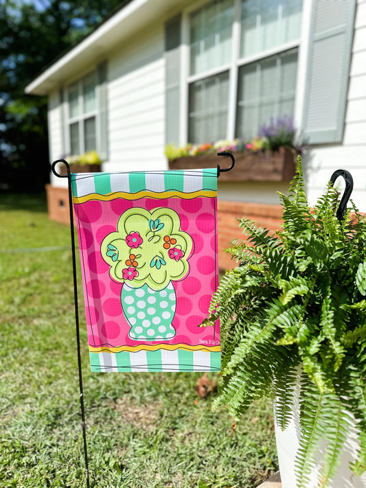 Floral Vase garden flag