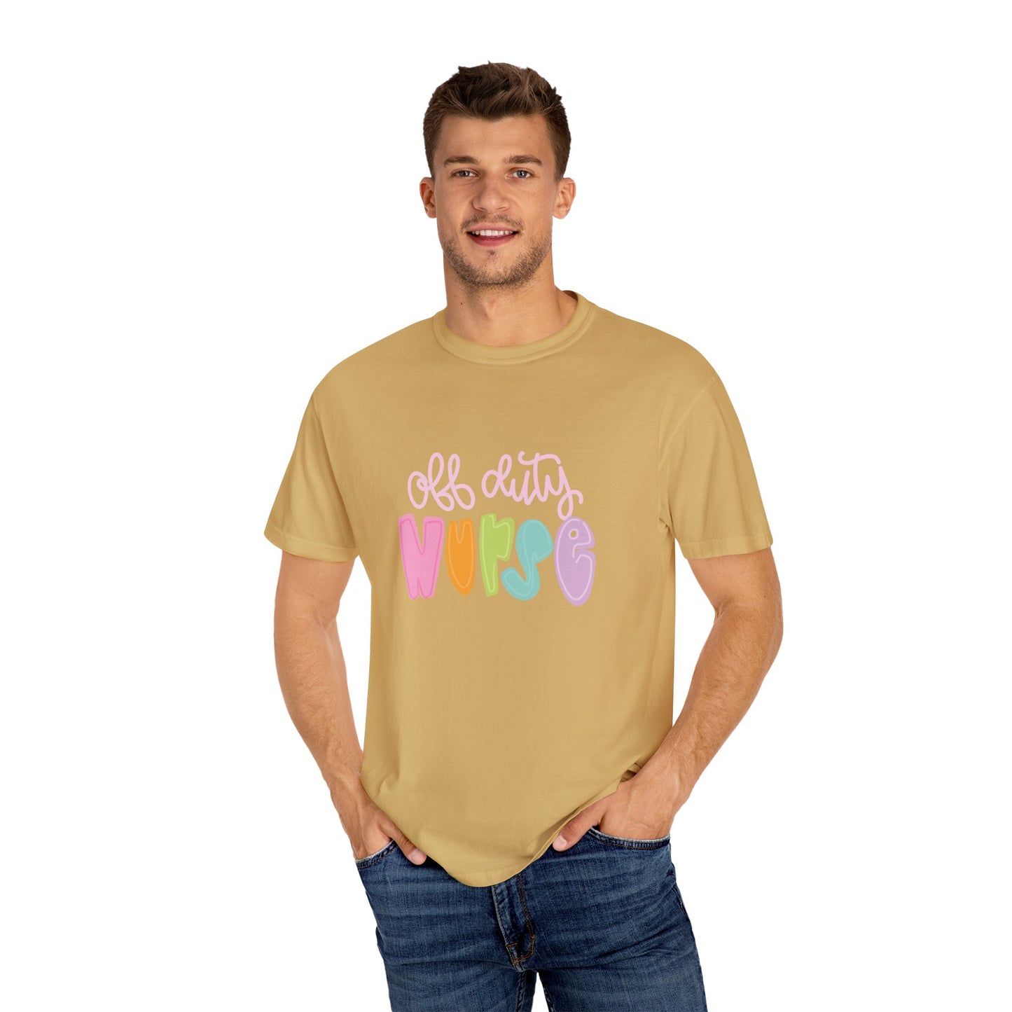 Colorful 'Off Duty Nurse' Unisex T-Shirt - Comfortable & Trendy Gift for Healthcare Workers