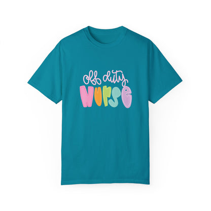 Colorful 'Off Duty Nurse' Unisex T-Shirt - Comfortable & Trendy Gift for Healthcare Workers