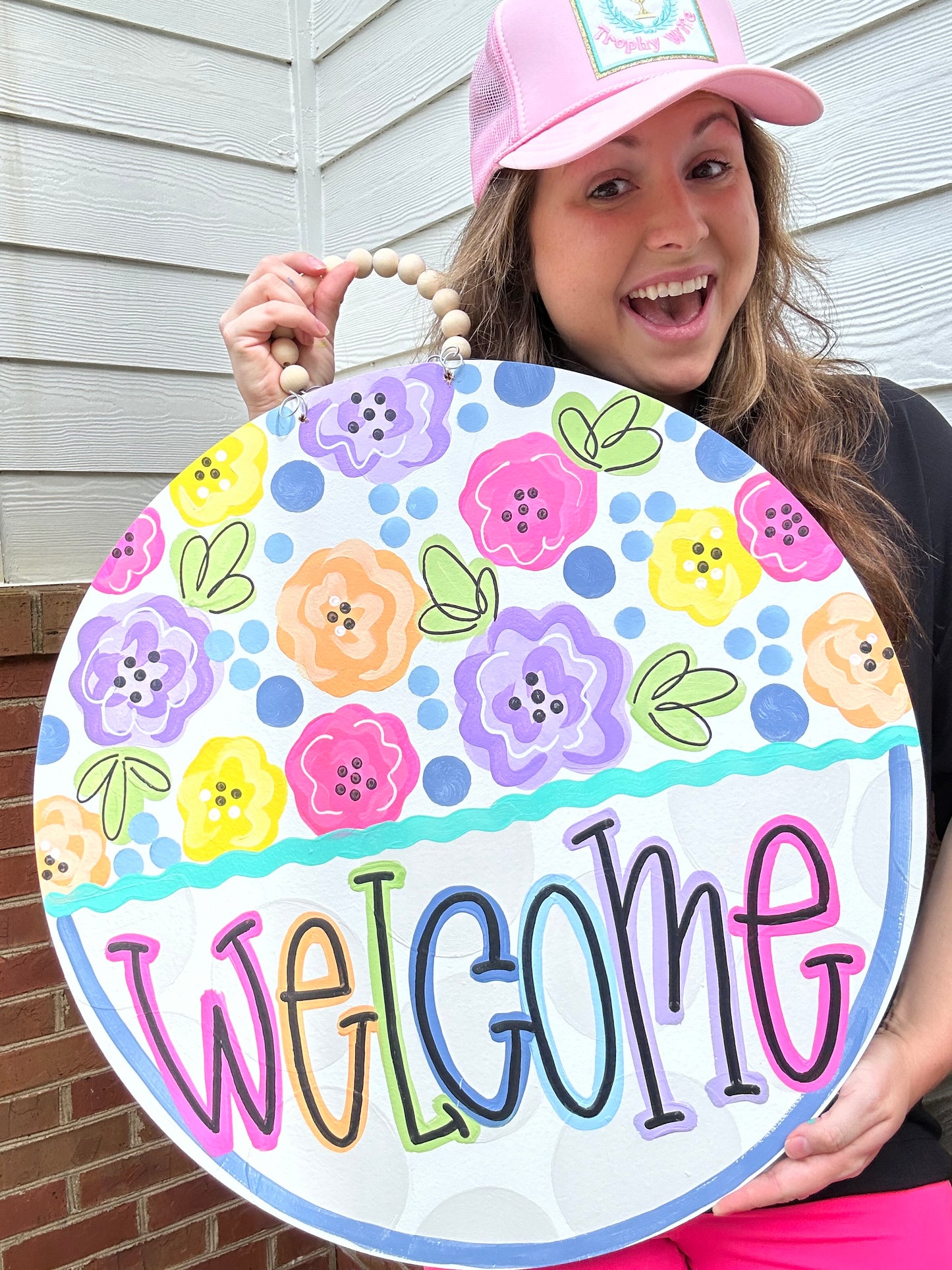 Rainbow Teacher Floral Hanger