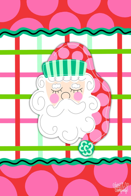 Pinkmas Garden Flag Santa