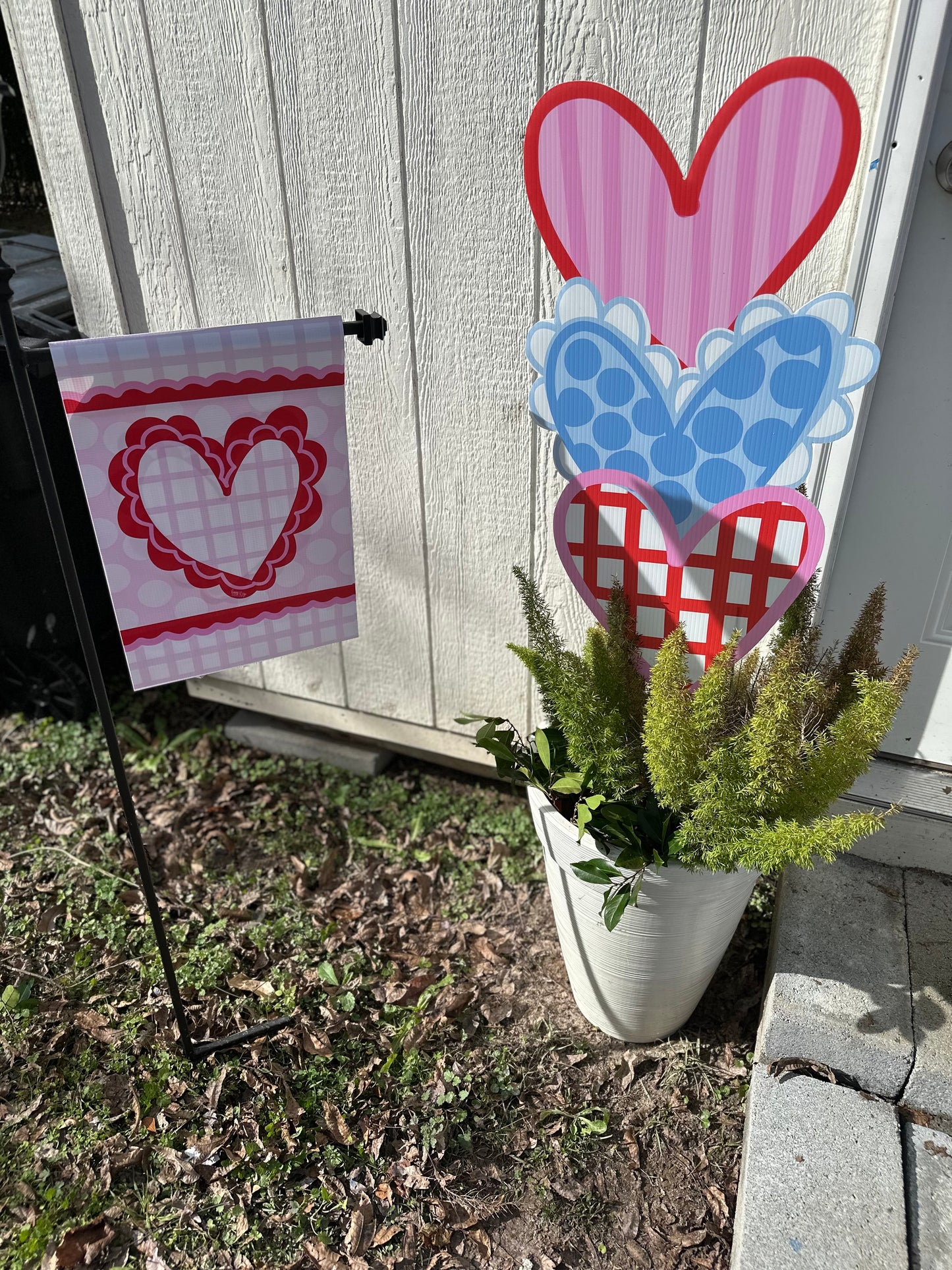 Coroboard Planter Stakes Stacked Heart