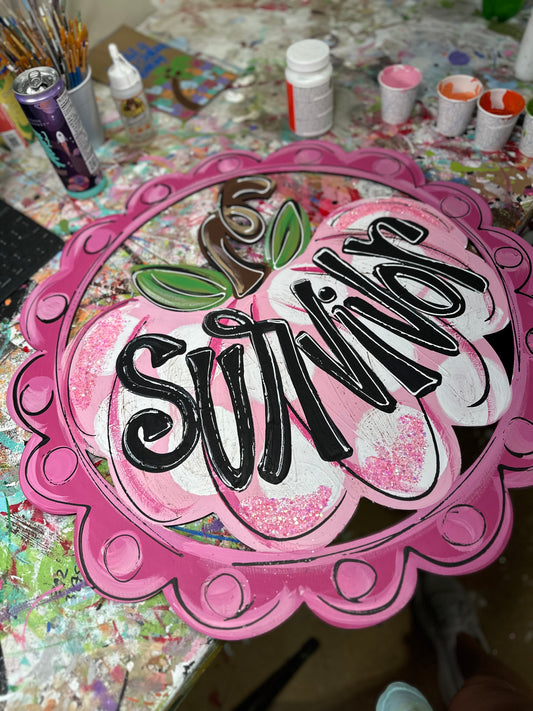 Breast cancer pumpkin