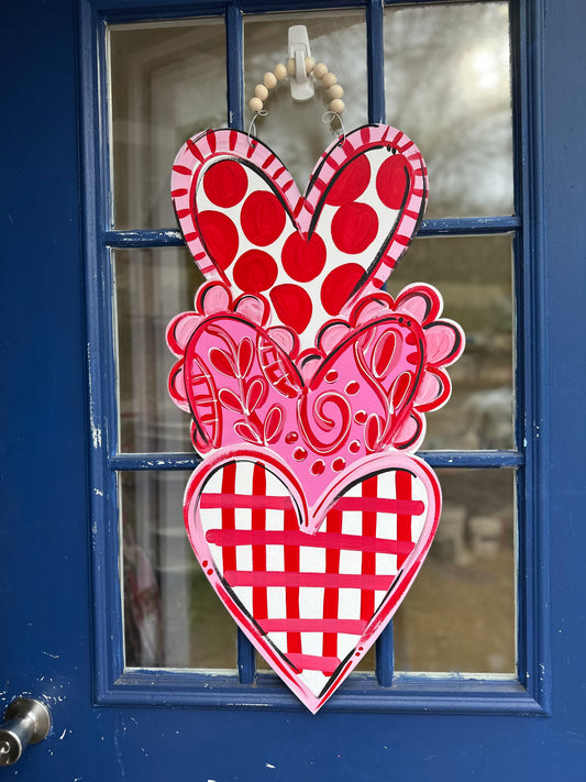 Valentines Heart Stack - red and white